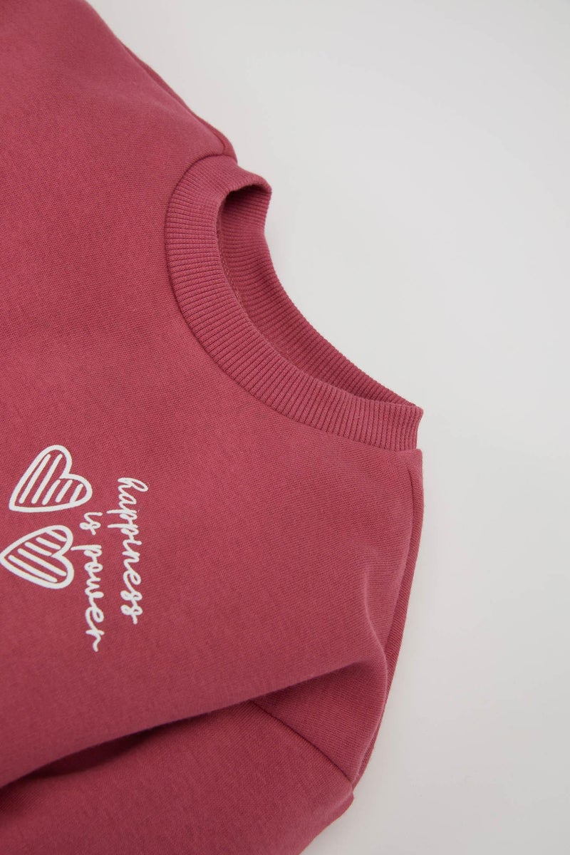 ديفاكتو طقم بيبي بناتي سويت شيرت وسويت بانتس خفيف قصة عادية - قطعتين - Image 3